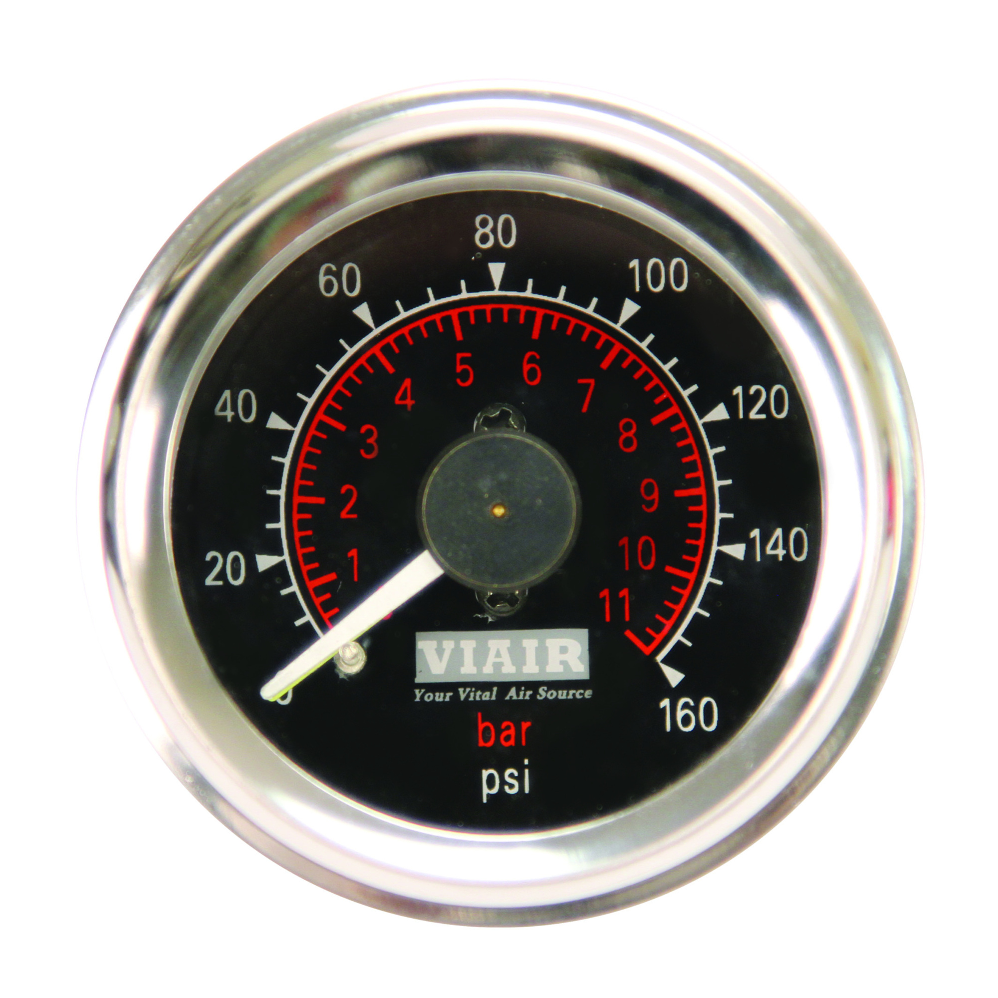 Viair Dual-Needle Air Gauge - 2in., 160 PSI, Black Face, Model# 90082
